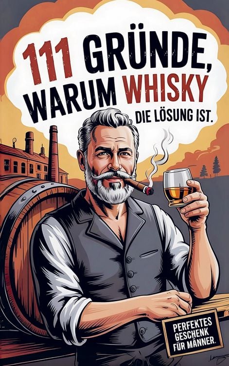 Produktbild: 111 Gr&uuml;nde, warum Whisky die L&ouml;sung ist: Das Perfekte Geschenk f&uuml;r M&auml;nner mit Stil & Charakter | Die ehrlichsten Gr&uuml;nde