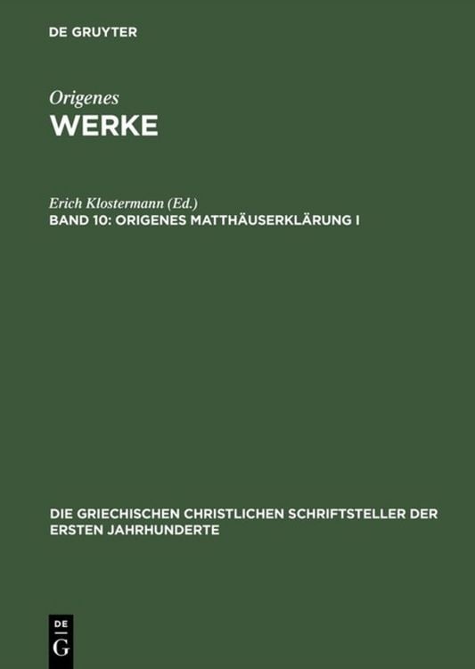 Produktbild: Origenes Matth&auml;userkl&auml;rung I, erste H&auml;lfte