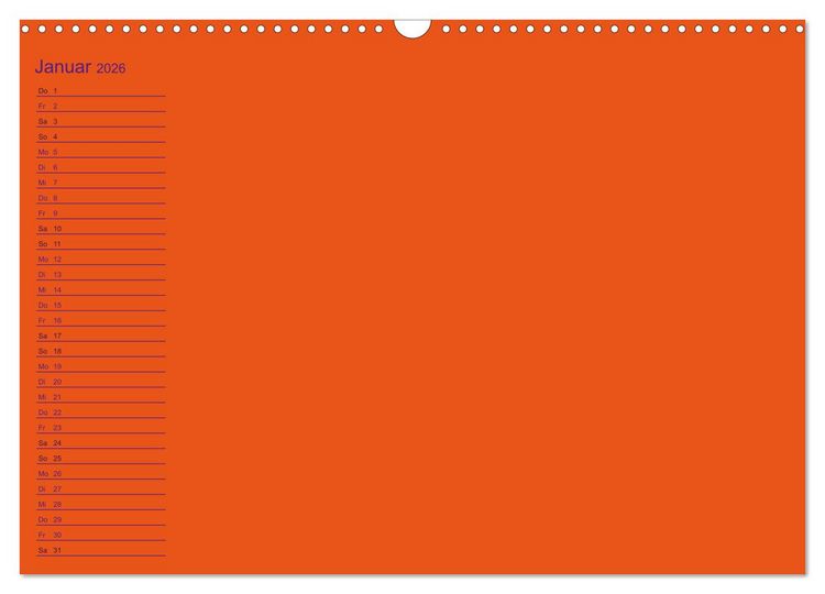 Produktbild: Bastel-Geburtstagskalender orange / Geburtstagskalender (Wandkalender 2026 DIN A3 quer), CALVENDO Monatskalender