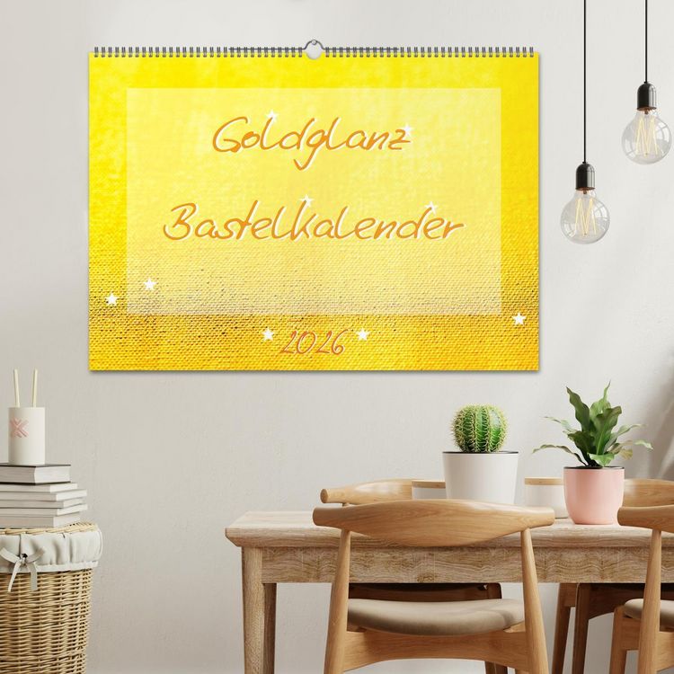 Produktbild: Goldglanz Bastelkalender (Wandkalender 2026 DIN A2 quer), CALVENDO Monatskalender