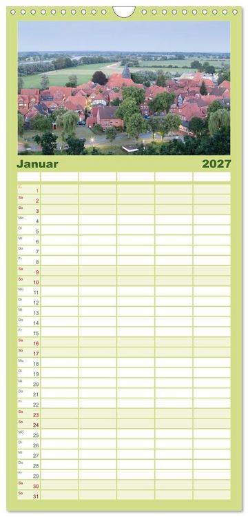 Produktbild: Familienplaner 2027 - Elbetal Nord - Radland Deutschland mit 5 Spalten (Wandkalender, 21 x 45 cm) CALVENDO