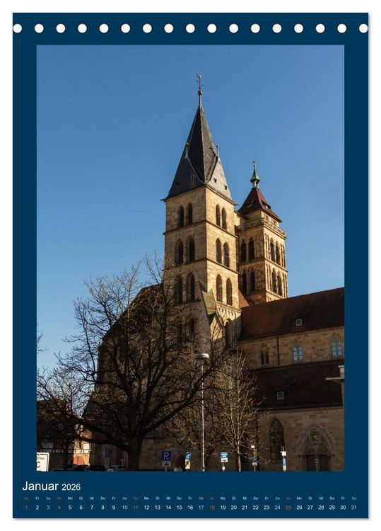 Produktbild: Esslingen am Neckar - Sehenswertes (Tischkalender 2026 DIN A5 hoch), CALVENDO Monatskalender
