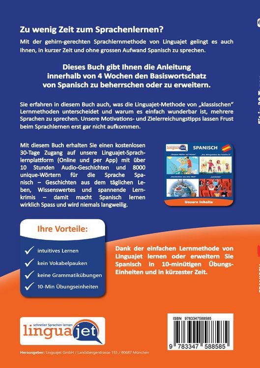 Produktbild: Spanisch lernen - in 30 Tagen zum Basiswortschatz
