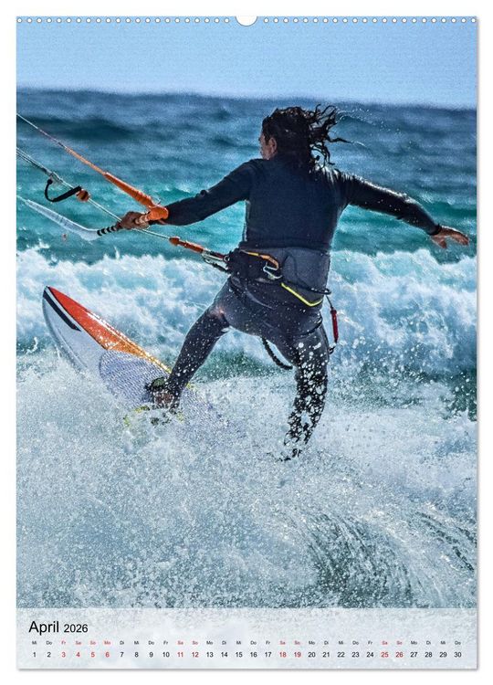 Produktbild: Kitesurfen - Fun pur (Wandkalender 2026 DIN A2 hoch), CALVENDO Monatskalender