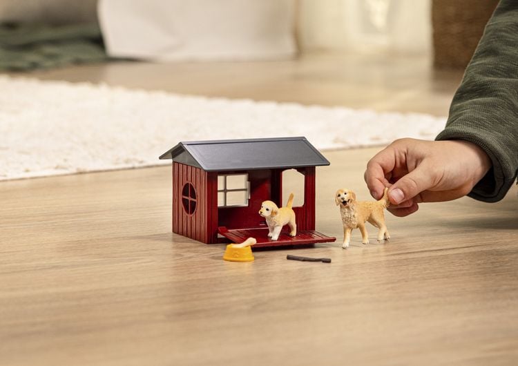 Produktbild: schleich&reg; Farm World Hundeh&uuml;tte mit Goldenretrievern
