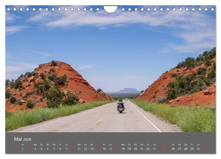 Produktbild: Biker Paradies - Die Canyons der USA (Wandkalender 2026 DIN A4 quer), CALVENDO Monatskalender
