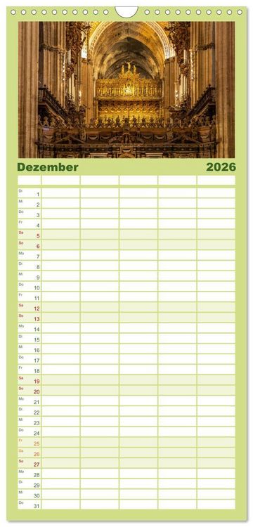 Produktbild: Familienplaner 2026 - Andalusien - Sevilla mit 5 Spalten (Wandkalender, 21 x 45 cm) CALVENDO