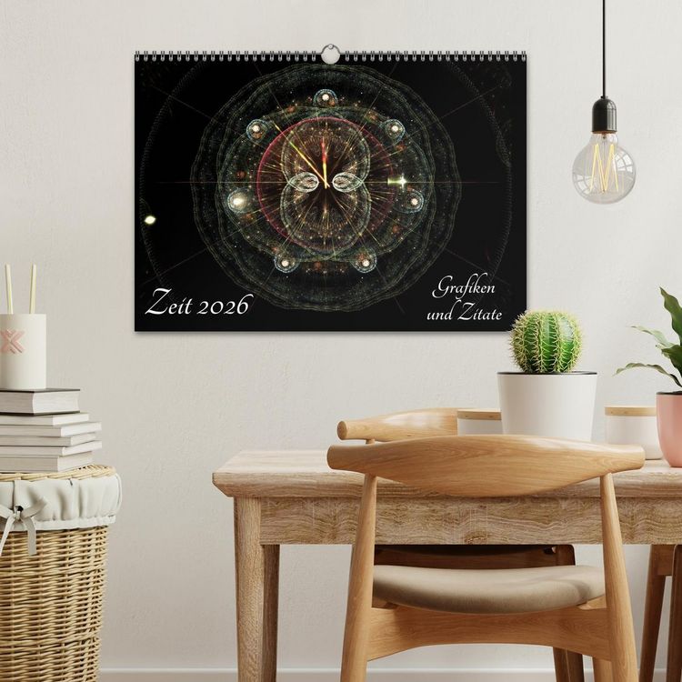 Produktbild: Zeit 2026 - Grafiken und Zitate (Wandkalender 2026 DIN A3 quer), CALVENDO Monatskalender