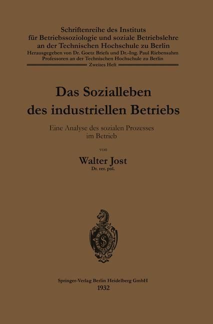 Produktbild: Das Sozialleben des industriellen Betriebs