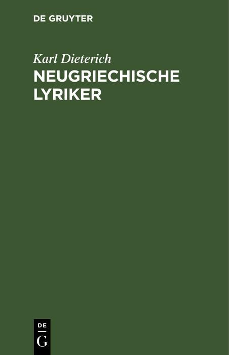Produktbild: Neugriechische Lyriker