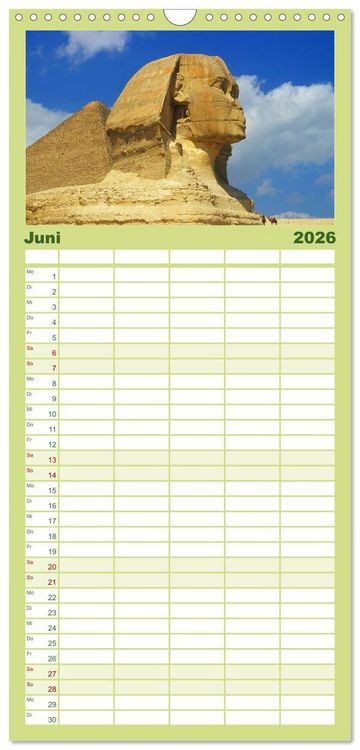 Produktbild: Familienplaner 2026 - &Auml;gypten mit 5 Spalten (Wandkalender, 21 x 45 cm) CALVENDO