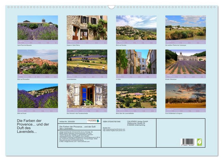 Produktbild: Die Farben der Provence... und der Duft des Lavendels... (Wandkalender 2026 DIN A2 quer), CALVENDO Monatskalender