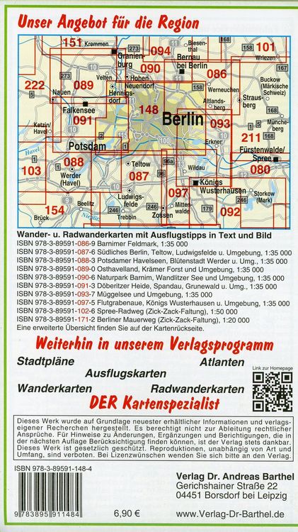 Produktbild: Berlin und Umgebung 1 : 35 000. Gro&szlig;e Radwander- und Wanderkar