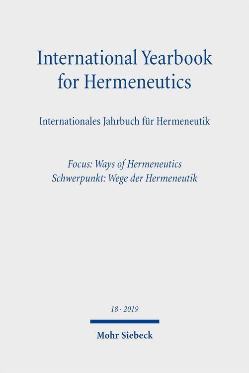 Produktbild: International Yearbook for Hermeneutics/Internationales Jahrbuch f&uuml;r Hermeneutik