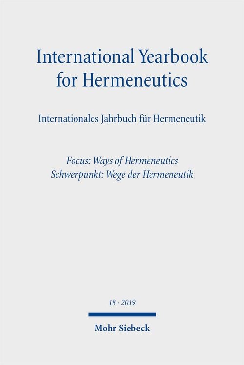 Produktbild: International Yearbook for Hermeneutics/Internationales Jahrbuch f&uuml;r Hermeneutik