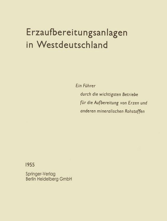 Produktbild: Erzaufbereitungsanlagen in Westdeutschland