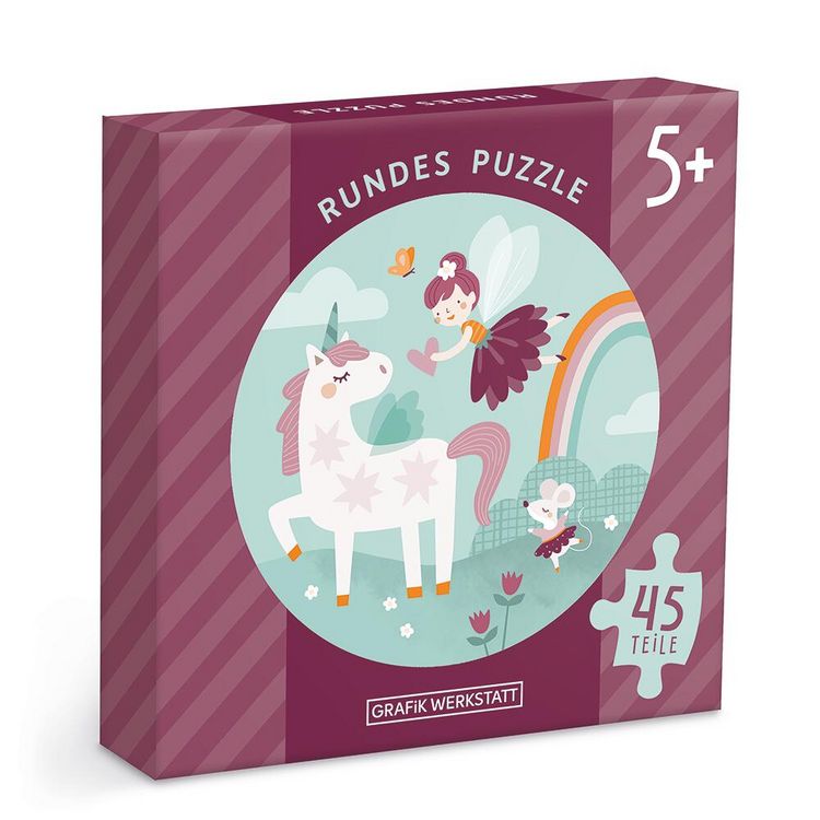 Produktbild: Rundes Puzzle Einhorn