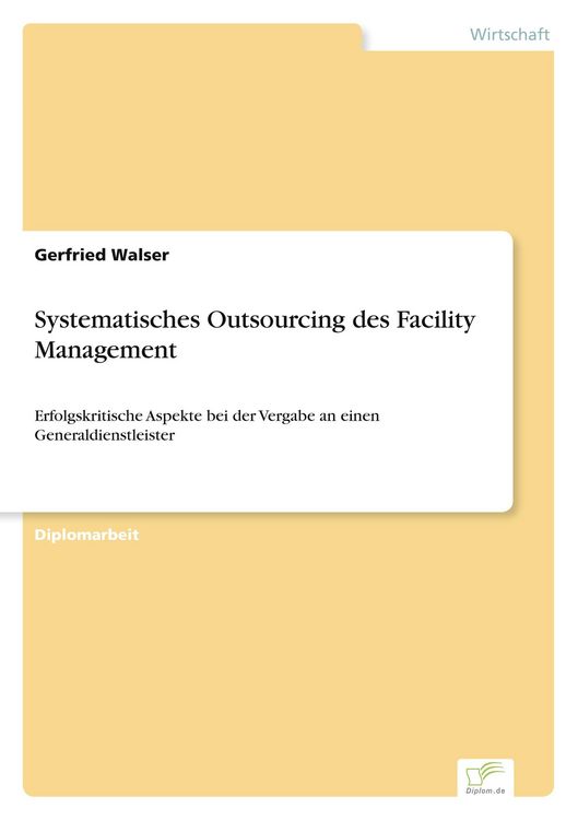Produktbild: Systematisches Outsourcing des Facility Management
