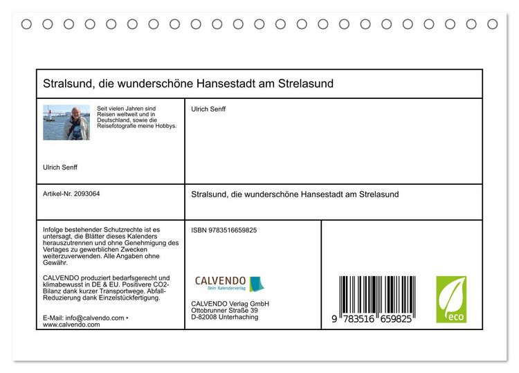 Produktbild: Stralsund, die wundersch&ouml;ne Hansestadt am Strelasund (Tischkalender 2026 DIN A5 quer), CALVENDO Monatskalender