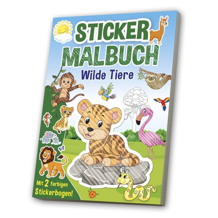 Produktbild: Stickermalbuch: Wilde Tiere
