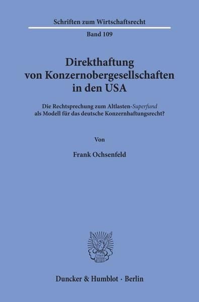 Produktbild: Direkthaftung von Konzernobergesellschaften in den USA.
