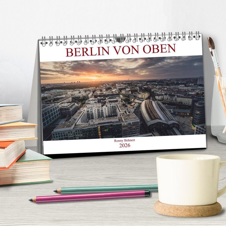 Produktbild: Berlin von oben (Tischkalender 2026 DIN A5 quer), CALVENDO Monatskalender
