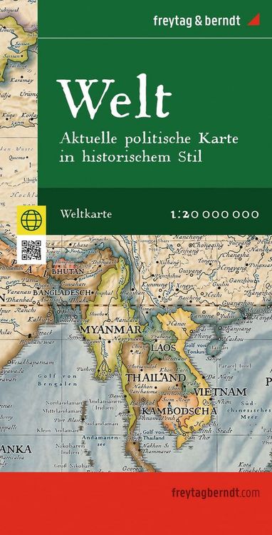 Produktbild: Freytag & berndt Stra&szlig;enkarte Weltkarte: Aktuelle politische Karte in historischem Stil 1:20 Mio.