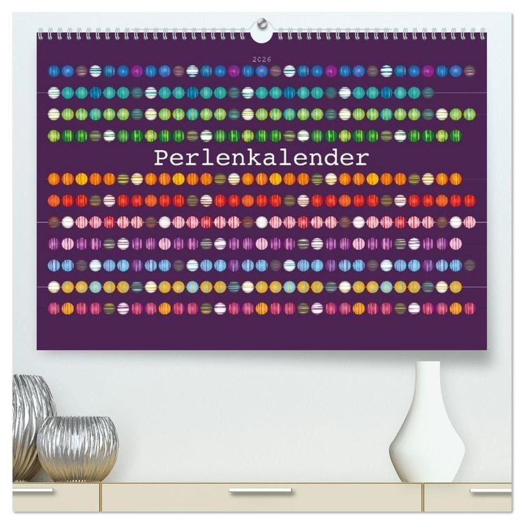 Produktbild: Perlenkalender (hochwertiger Premium Wandkalender 2026 DIN A2 quer), Kunstdruck in Hochglanz