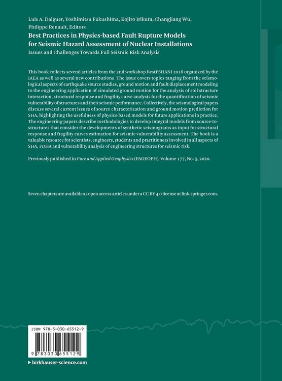 Produktbild: Best Practices in Physics-based Fault Rupture Models for Seismic Hazard Assessment of Nuclear Installations