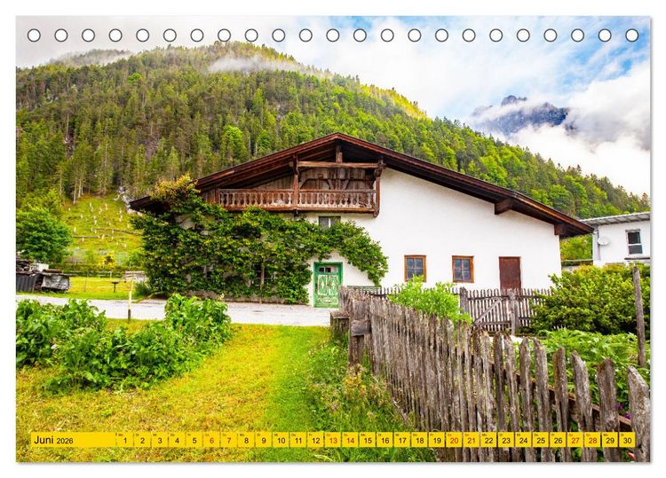 Produktbild: Historische Bauernh&auml;user im Tiroler Leutaschtal (Tischkalender 2026 DIN A5 quer), CALVENDO Monatskalender