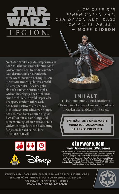 Atomic Mass Games, Star Wars Legion, Moff Gideon, M Produktbild-Vorschau 11