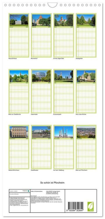 Produktbild: Familienplaner 2027 - So sch&ouml;n ist Pforzheim mit 5 Spalten (Wandkalender, 21 x 45 cm) CALVENDO