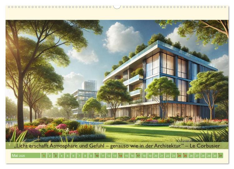 Produktbild: Architektur und Natur im Rhythmus der Jahreszeiten (Wandkalender 2026 DIN A2 quer), CALVENDO Monatskalender