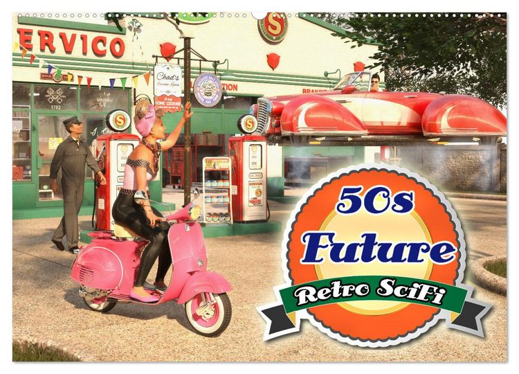 Produktbild: 50s Future - Retro SciFi (Wandkalender 2026 DIN A2 quer), CALVENDO Monatskalender