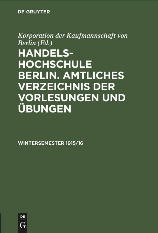 Produktbild: Wintersemester 1915/16