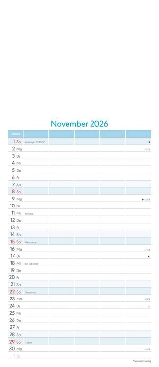 Produktbild: Kreativ-Kalender Familienplaner 2026 - 5 Spalten - 19,5x45 cmFoto, Malen, Basteln - datiert - Kreativkalender - Foto-Kalender - Familienkalender - Wan