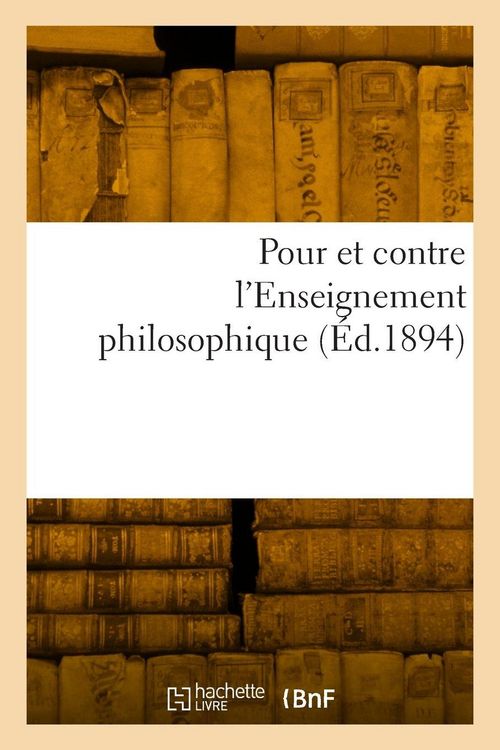 Produktbild: Pour et contre l'Enseignement philosophique