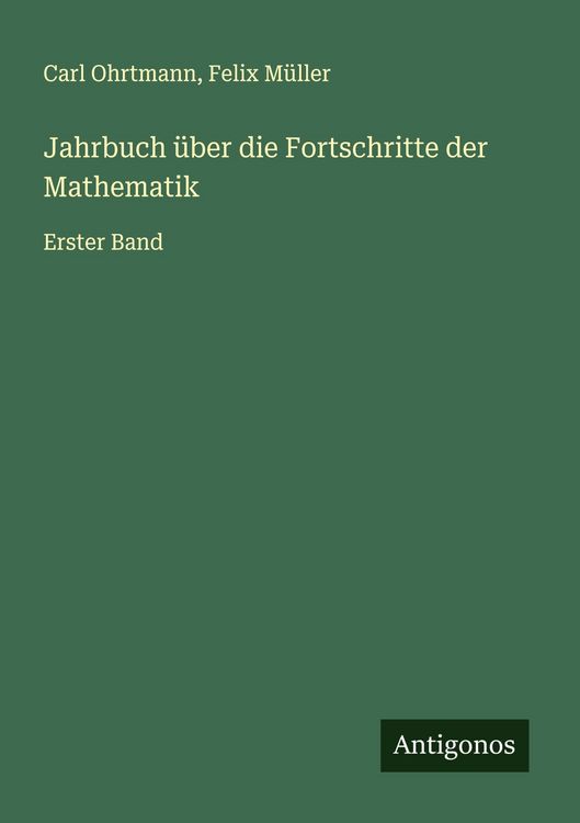 Produktbild: Jahrbuch &uuml;ber die Fortschritte der Mathematik