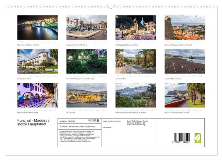 Produktbild: Funchal - Madeiras stolze Hauptstadt (hochwertiger Premium Wandkalender 2026 DIN A2 quer), Kunstdruck in Hochglanz