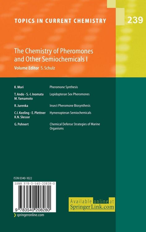 Produktbild: The Chemistry of Pheromones and Other Semiochemicals I