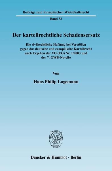 Produktbild: Der kartellrechtliche Schadensersatz.