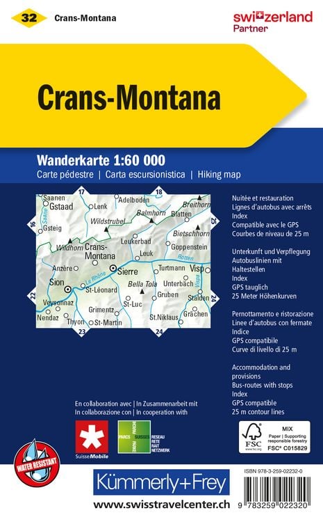 Produktbild: KuF Schweiz Wanderkarte 32 Crans-Montana