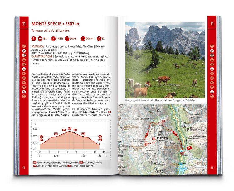 Produktbild: KOMPASS guida escursionistica Dolomiti di Sesto, Parco Naturale Tre Cime, 50 itinerari