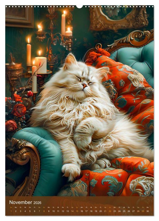 Produktbild: Kuschelkatzen - Fellnasen im Schlummerland (Wandkalender 2026 DIN A2 hoch), CALVENDO Monatskalender