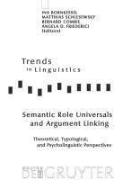 Produktbild: Semantic Role Universals and Argument Linking