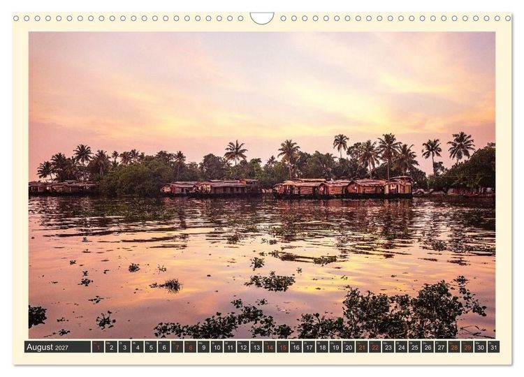 Produktbild: Kerala Backwaters - mit dem Hausboot durch die tropische Wasserwelt (Wandkalender 2027 DIN A3 quer), CALVENDO Monatskalender