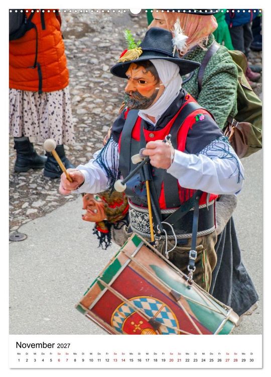 Produktbild: Gesichter, Holzlarven im Fasching von Mittenwald in Oberbayern (Wandkalender 2027 DIN A2 hoch), CALVENDO Monatskalender