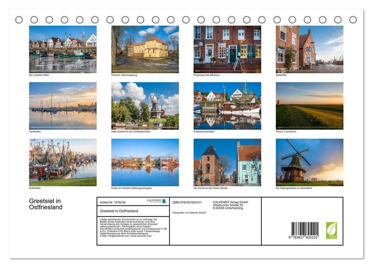 Produktbild: Greetsiel in Ostfriesland (Tischkalender 2026 DIN A5 quer), CALVENDO Monatskalender