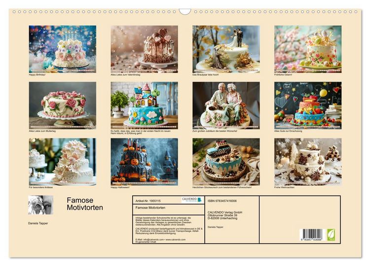 Produktbild: Famose Motivtorten (Wandkalender 2026 DIN A2 quer), CALVENDO Monatskalender