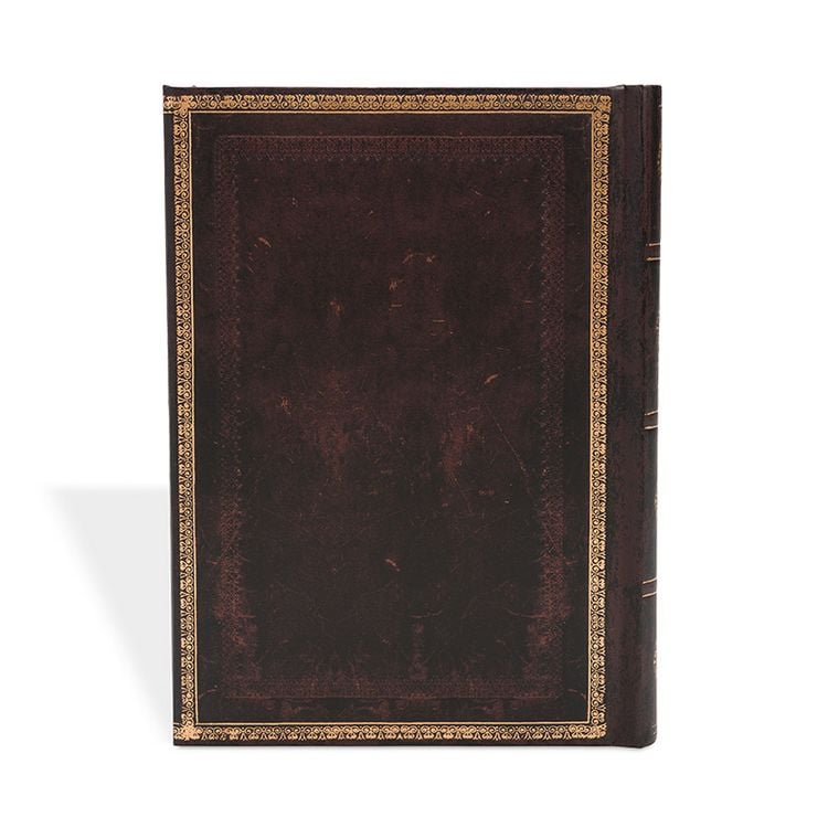 Produktbild: Hardcover Notizbuch Schwarzes Marokkoleder, Midi, Liniert